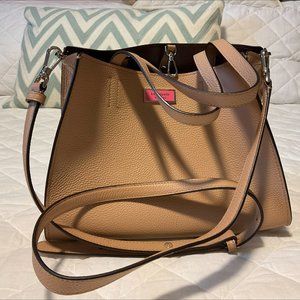 Kate Spade small tan tote bag with short and long handle